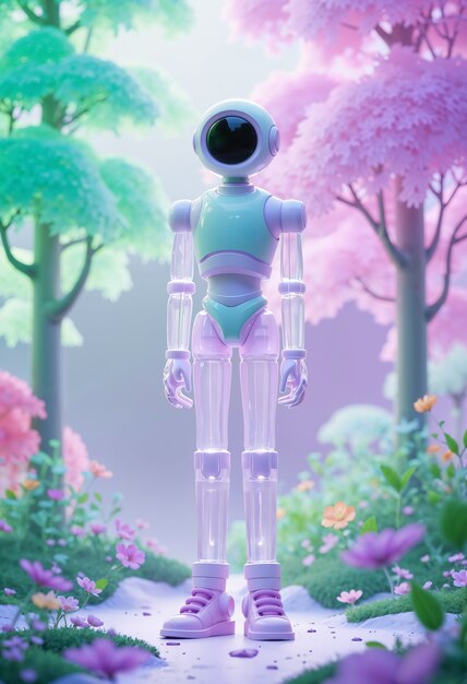 Renderizado en 3D de un robot lindo