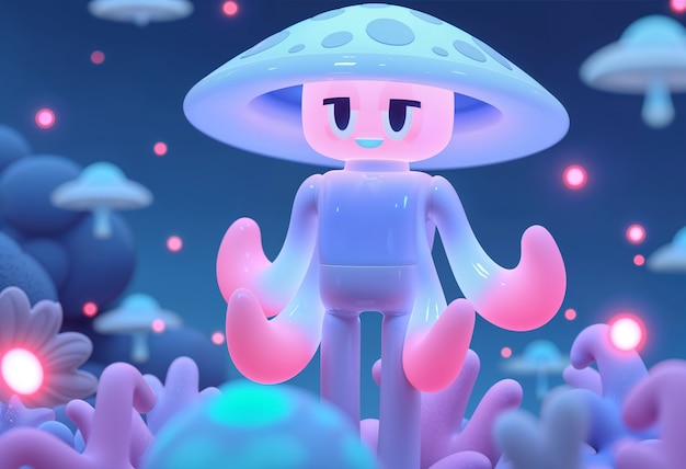 Renderizado en 3D de un robot lindo