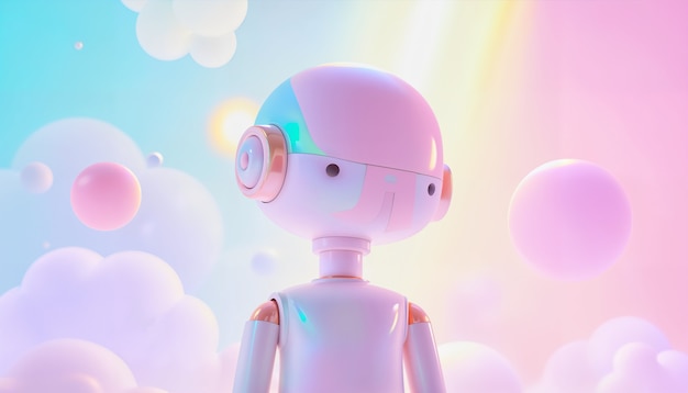 Renderizado en 3D de un robot lindo