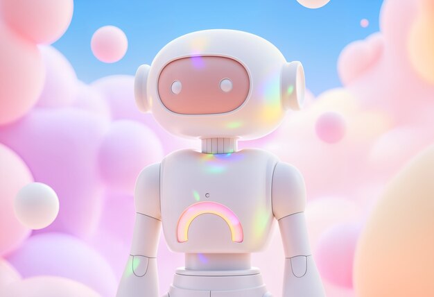 Renderizado en 3D de un robot lindo