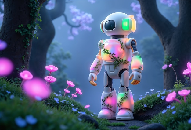 Renderizado en 3D de un robot lindo