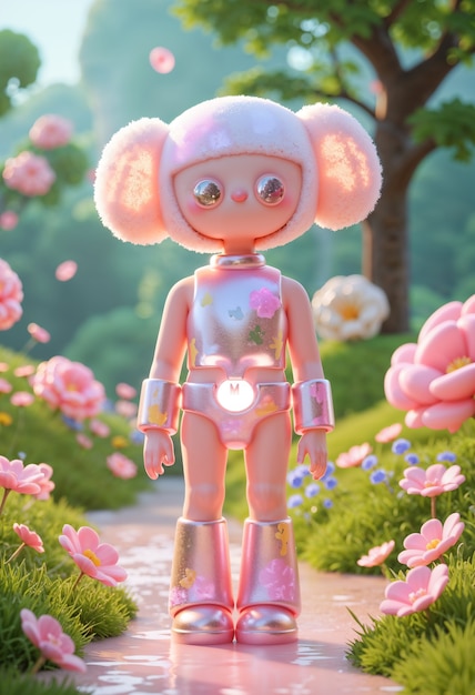 Renderizado en 3D de un robot lindo