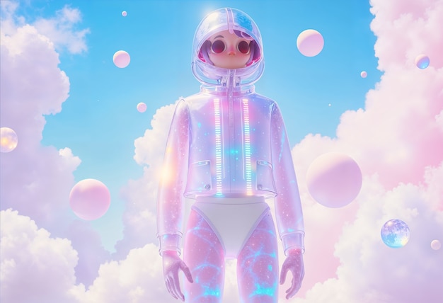 Renderizado en 3D de un robot lindo