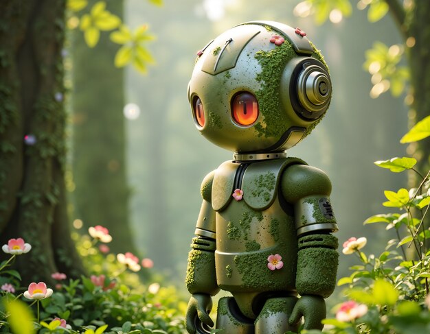 Renderizado en 3D de un robot lindo