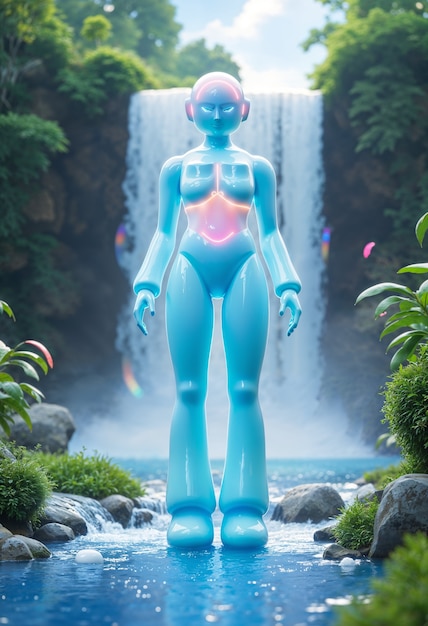 Renderizado en 3D de un robot lindo