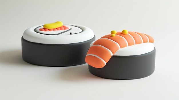 Foto gratuita renderizado en 3d de sushi