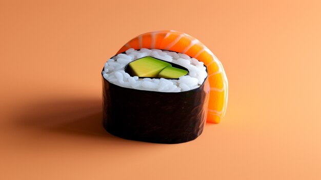 Renderizado en 3D de sushi