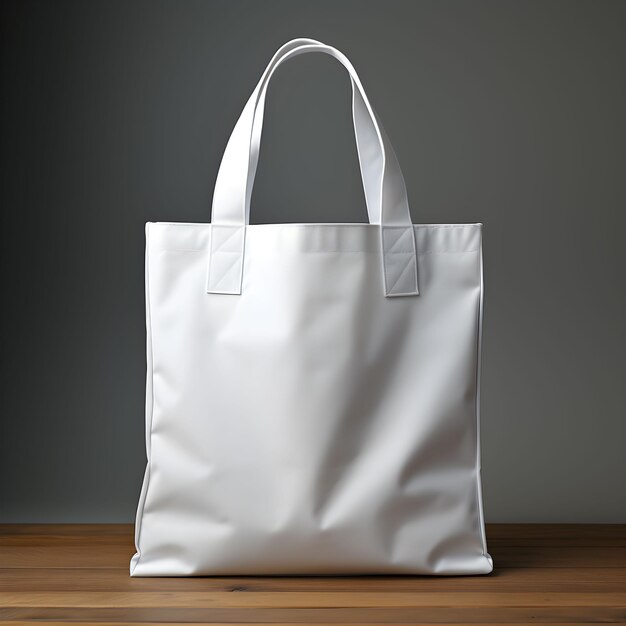 renderizado detallado bolsa ecológica blanca simplemente recta