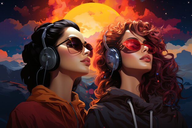 Renderizado ilustrado del avatar gemelo