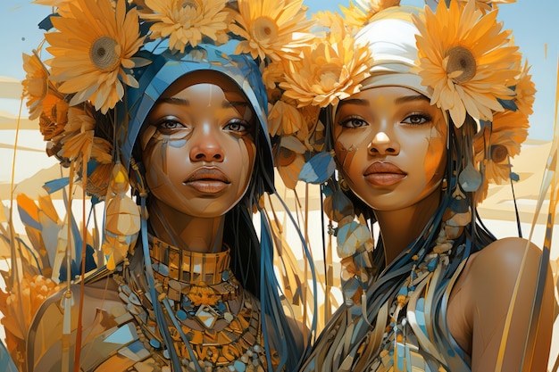 Renderizado ilustrado del avatar gemelo