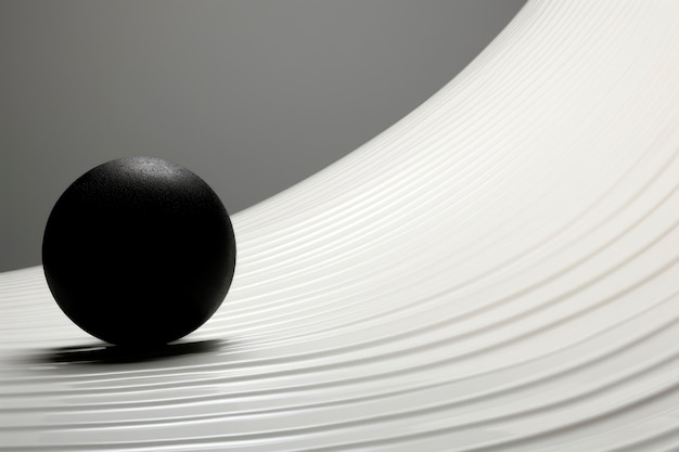 Representación 3D de blanco y negro abstracto