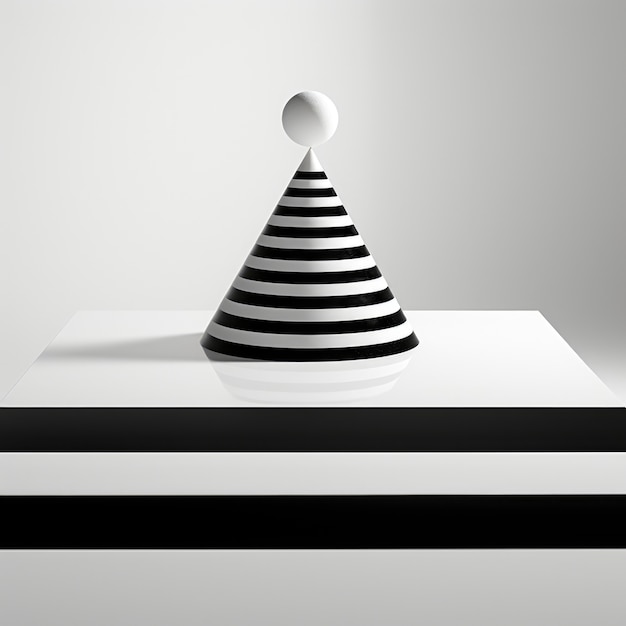 Representación 3D de blanco y negro abstracto