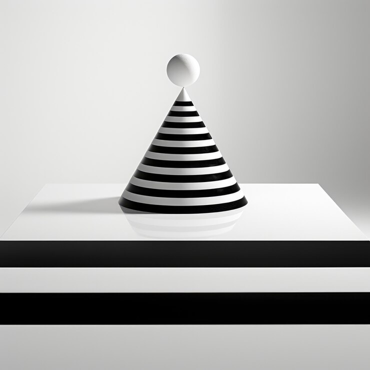 Foto gratuito representación 3d de blanco y negro abstracto