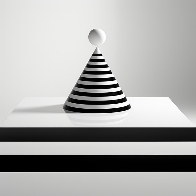 Representación 3D de blanco y negro abstracto