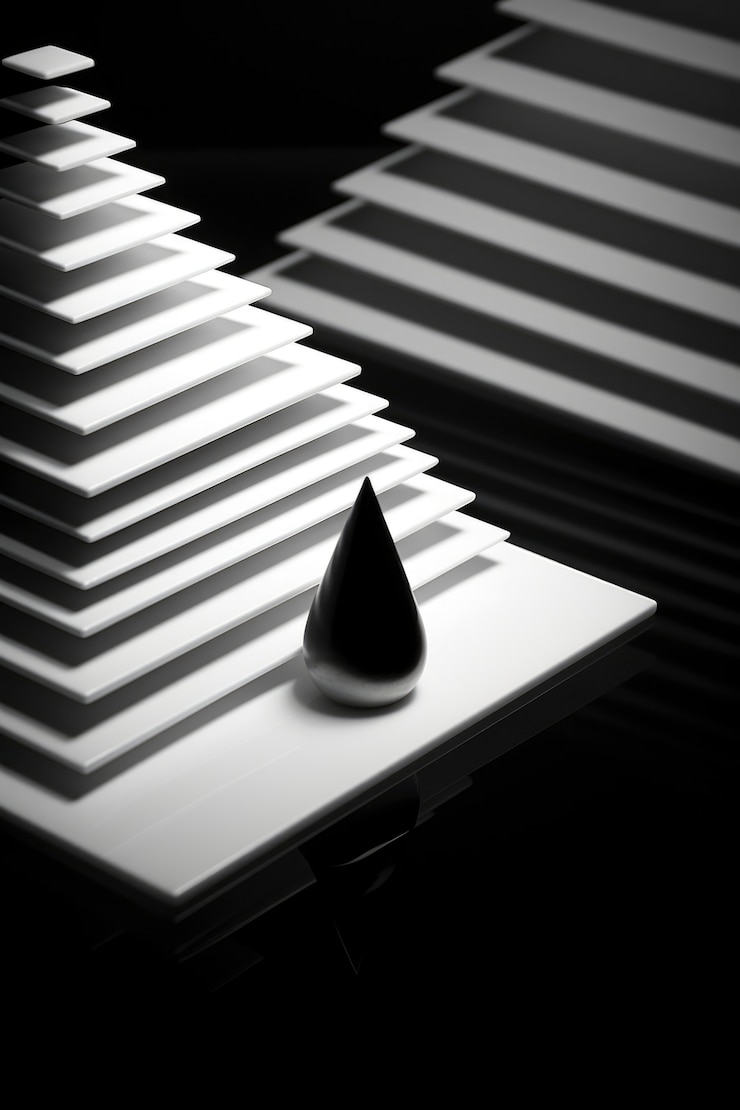 Foto gratuito representación 3d de blanco y negro abstracto