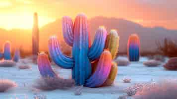 Foto gratuita una representación en 3d de un cactus mágico