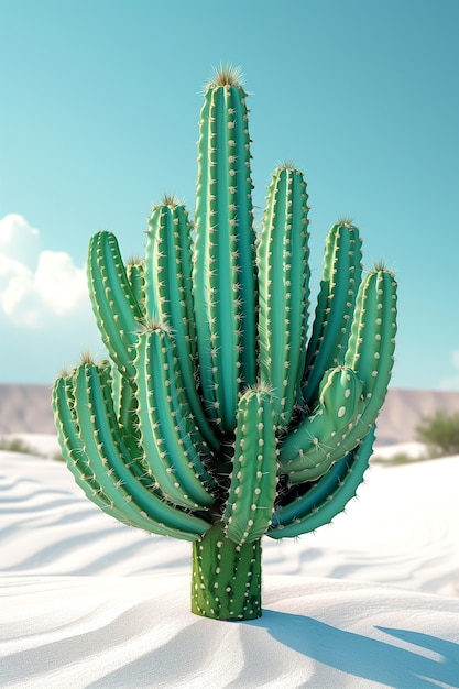 Foto gratuita una representación en 3d de un cactus mágico