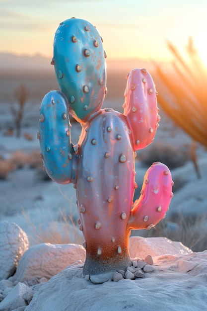 Una representación en 3D de un cactus mágico
