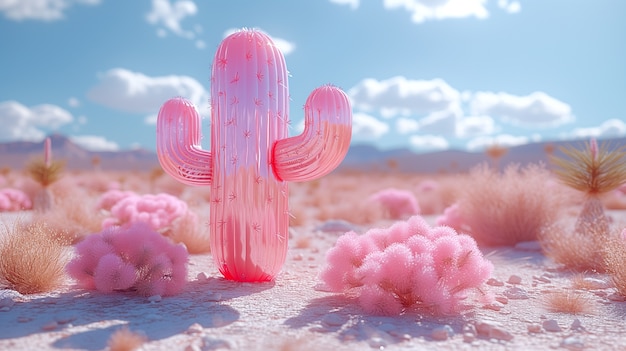 Una representación en 3D de un cactus mágico