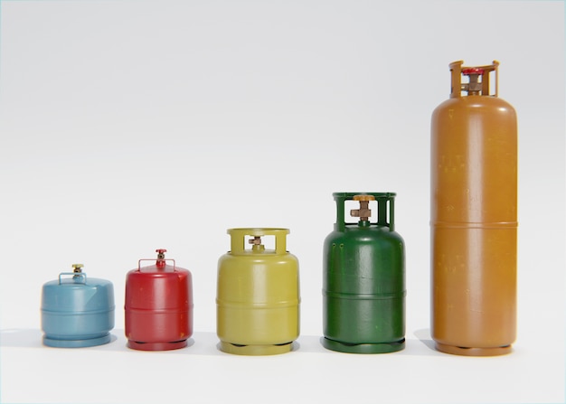 representación 3d del cilindro de gas