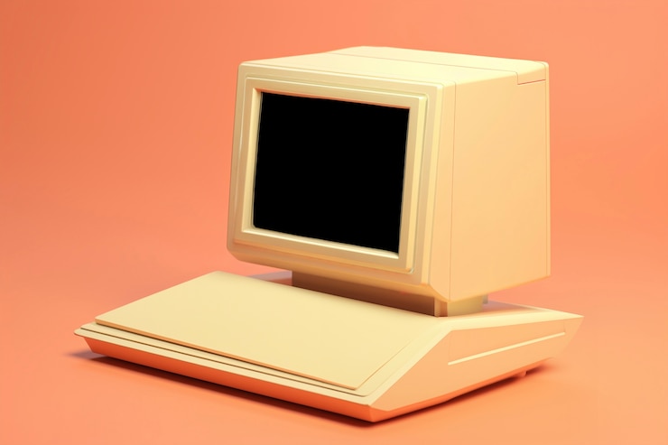 Foto gratuito representación 3d de computadora retro