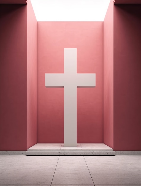 Foto gratuita representación 3d de cruz de neón
