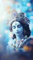 Foto gratuita representación en 3d de la deidad hindú krishna