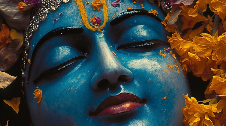 Foto gratuito representación en 3d de la deidad hindú krishna