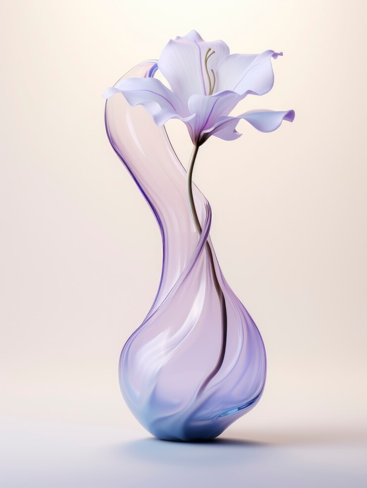 Foto gratuito representación 3d de delicada flor de cristal