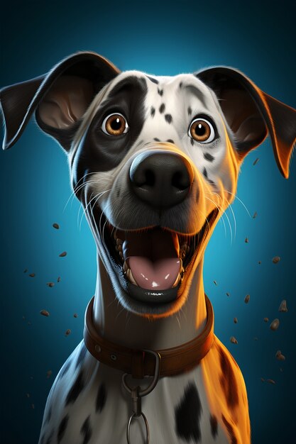 Representación 3D de dibujos animados como perro