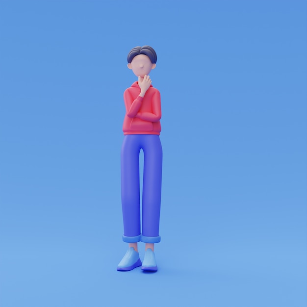 Representación 3d del diseño de avatar en línea