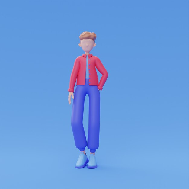 Representación 3d del diseño de avatar en línea
