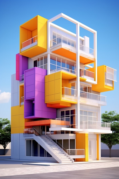 Representación 3D del edificio abstracto