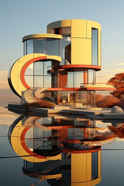 Representación 3D del edificio abstracto