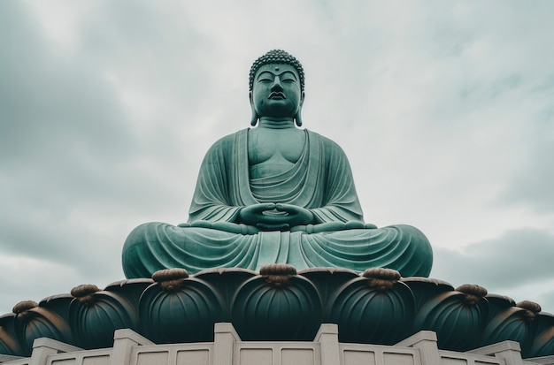 Foto gratuita representación 3d de la estatua de buda contra el cielo.