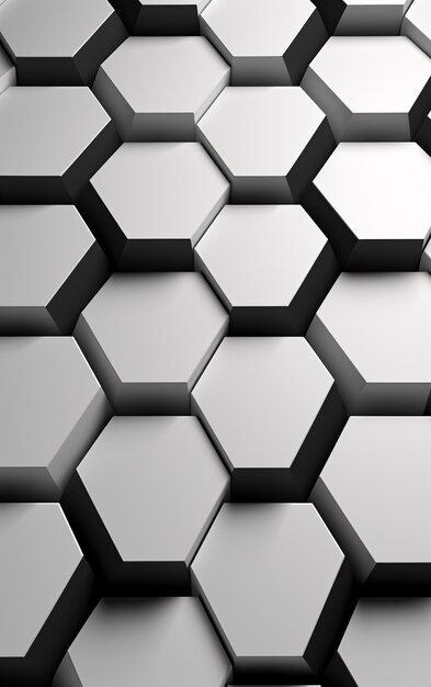 Representación 3D de fondo abstracto en blanco y negro