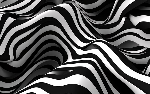 Representación 3D de fondo abstracto en blanco y negro