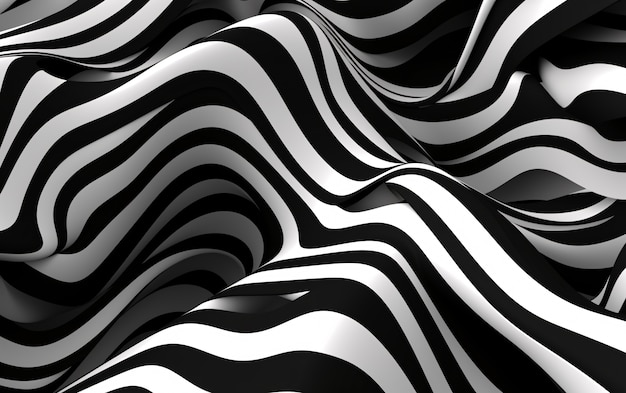 Representación 3D de fondo abstracto en blanco y negro