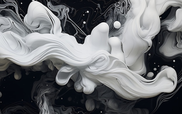 Representación 3D de fondo abstracto en blanco y negro