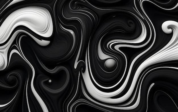 Representación 3D de fondo abstracto en blanco y negro