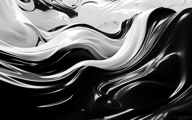 Representación 3D de fondo abstracto en blanco y negro