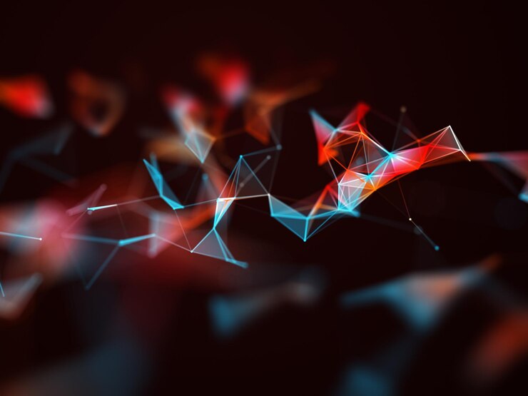 Foto gratuito representación 3d de un fondo abstracto con diseño de plexo moderno
