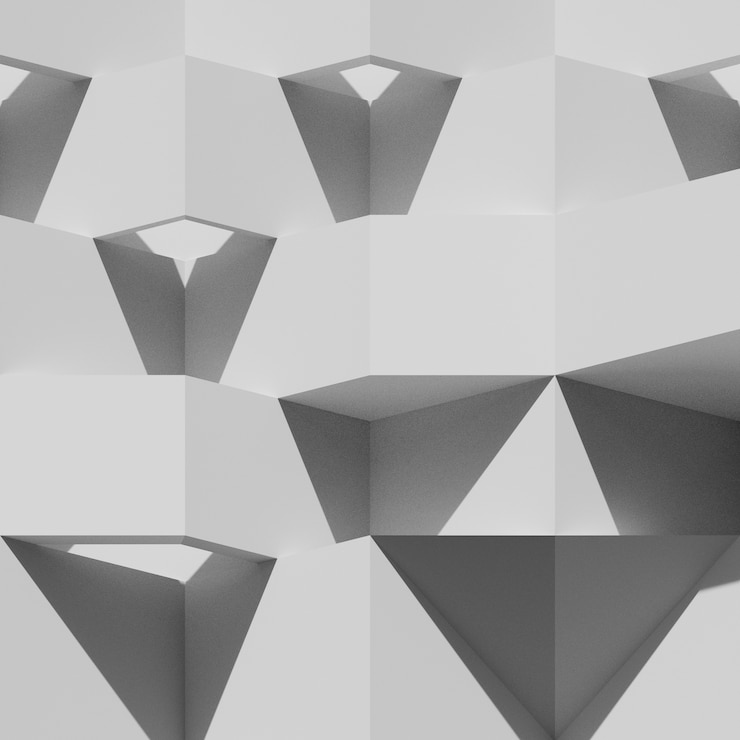 Foto gratuito representación 3d de fondo blanco y negro.