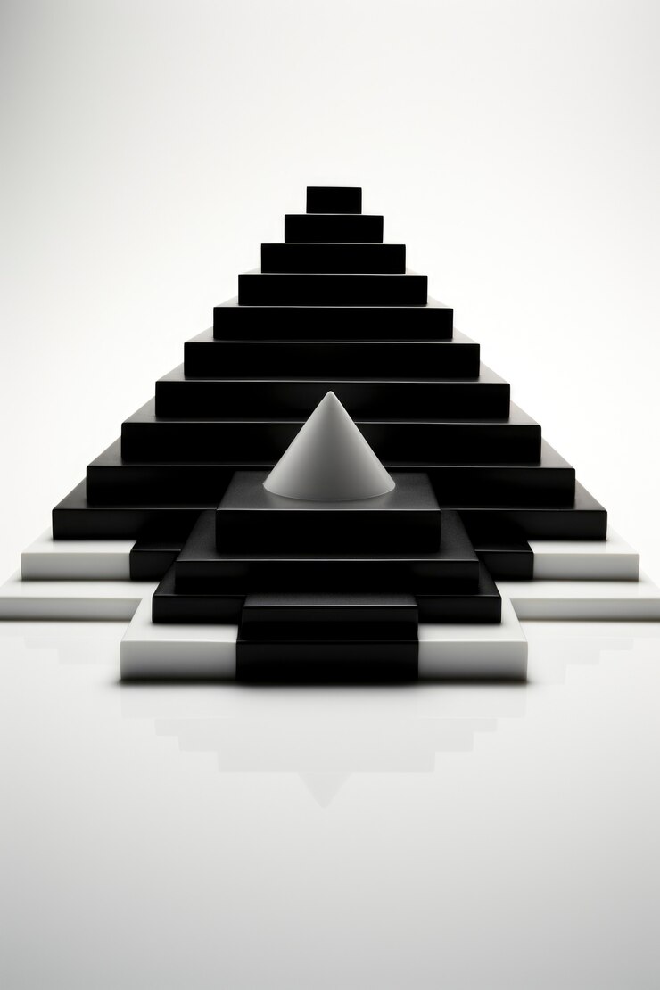 Foto gratuito representación 3d de fondo geométrico abstracto en blanco y negro