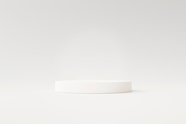 Representación 3d del fondo del soporte de exhibición del producto del pedestal del podio blanco moderno