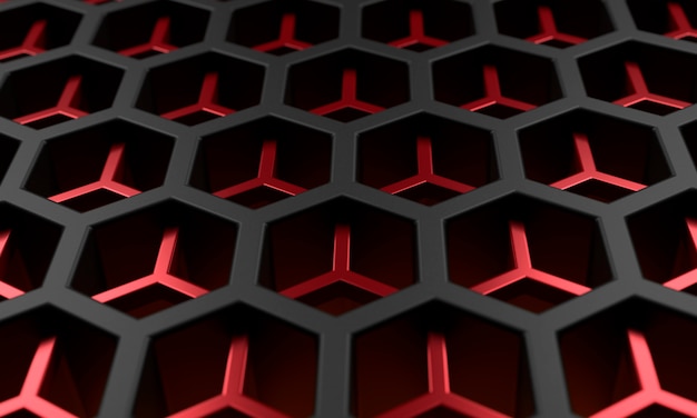 Representación 3D de fondo de textura hexagonal