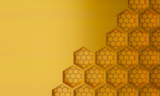 representación en 3D del fondo de textura hexagonal