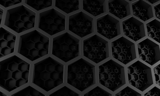 Representación 3D de fondo de textura hexagonal
