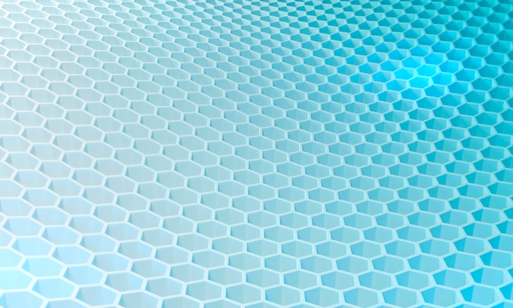 Foto gratuito representación en 3d del fondo de textura hexagonal