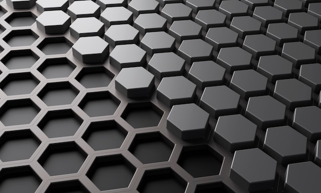 Representación 3D de fondo de textura hexagonal